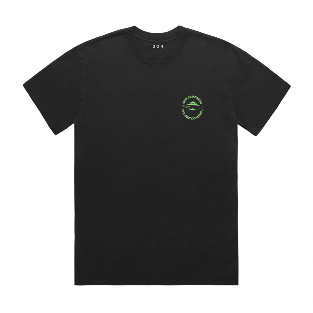 304 Mens UFO T-Shirt Faded Black