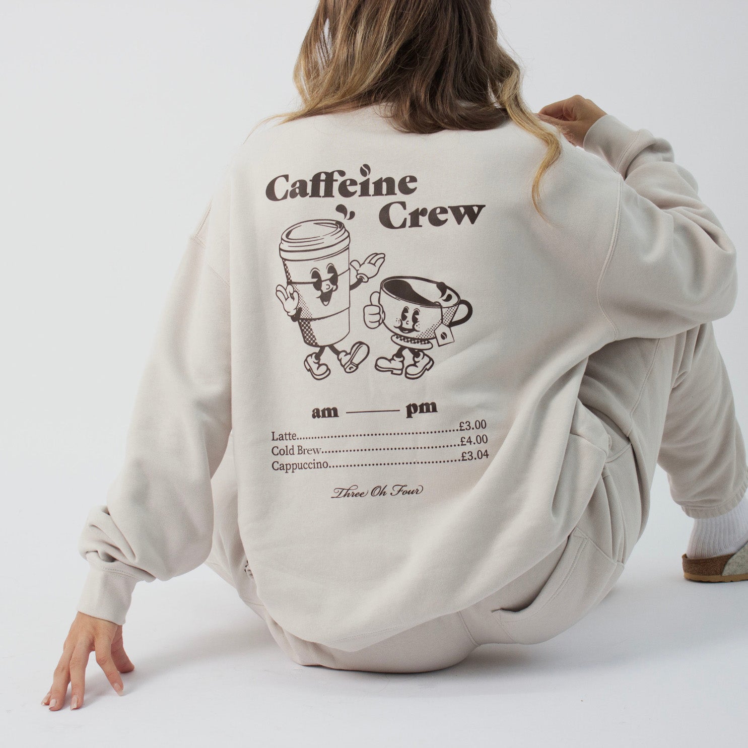 304 Womens Caffeine Crew Sweater Bone