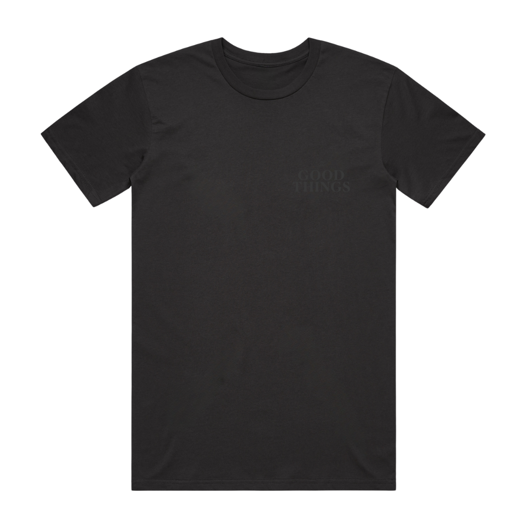 304 Mens Good Things Black On Black T-Shirt