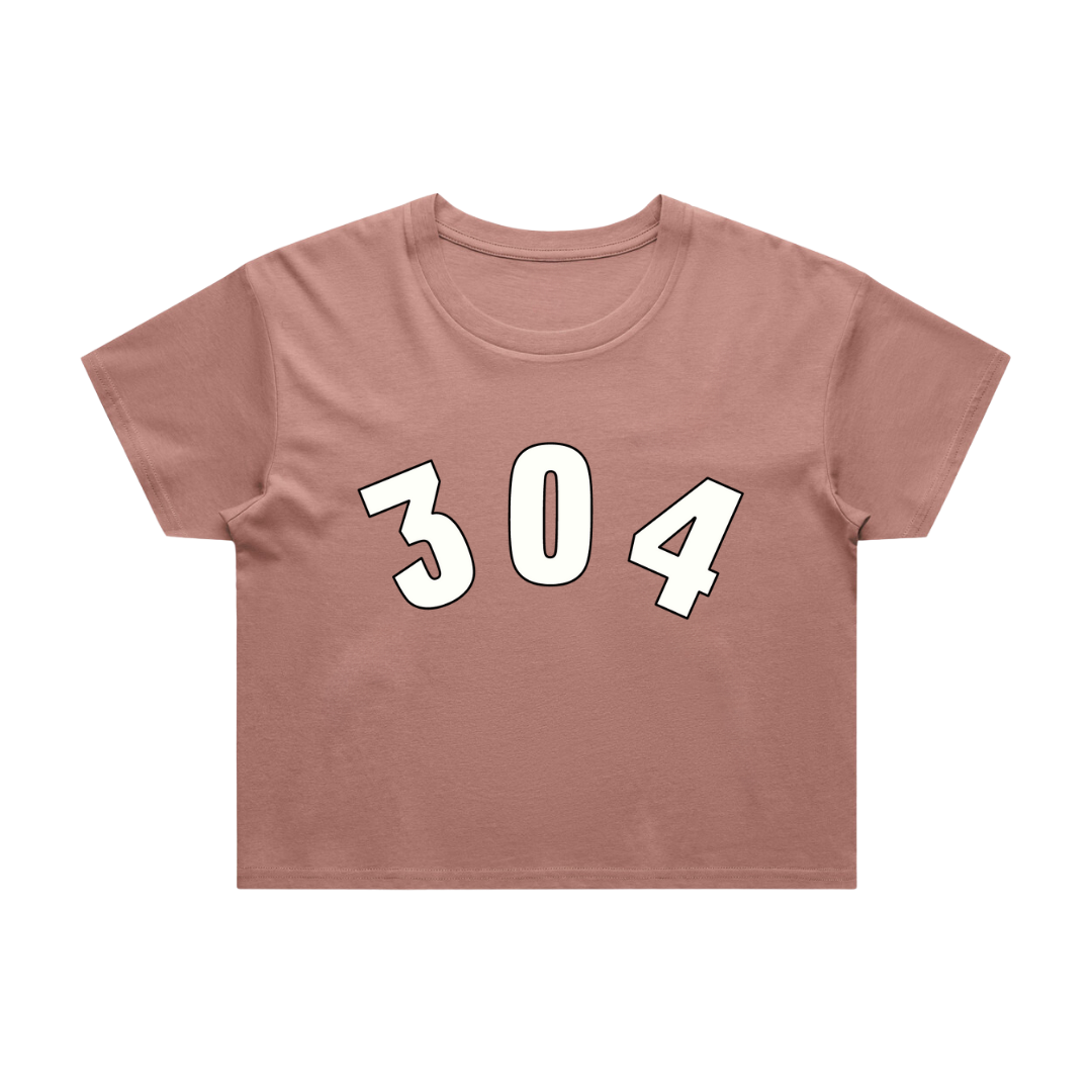 304 Womens Varsity Cropped T-Shirt