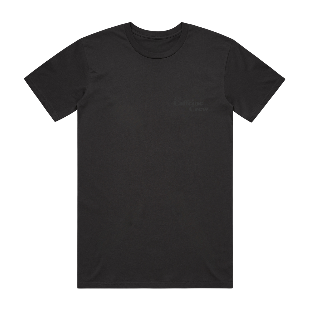 304 Mens Caffeine Crew Black On Black T-Shirt