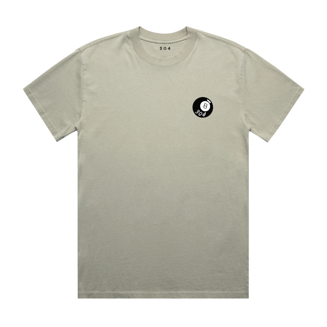 304 Mens 8 Ball T-Shirt Faded Eucalyptus