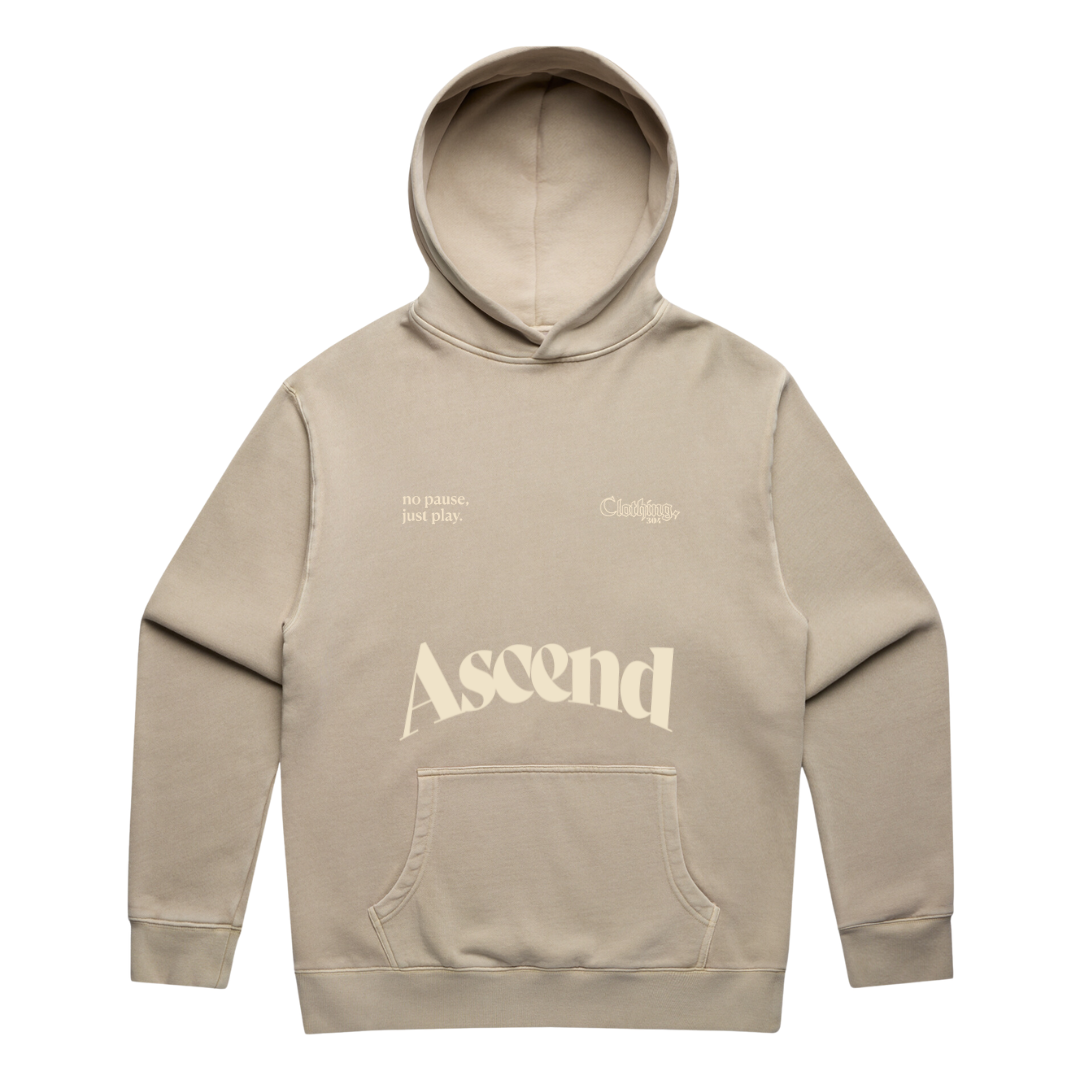 304 Mens Ascend Faded Hoodie Cream