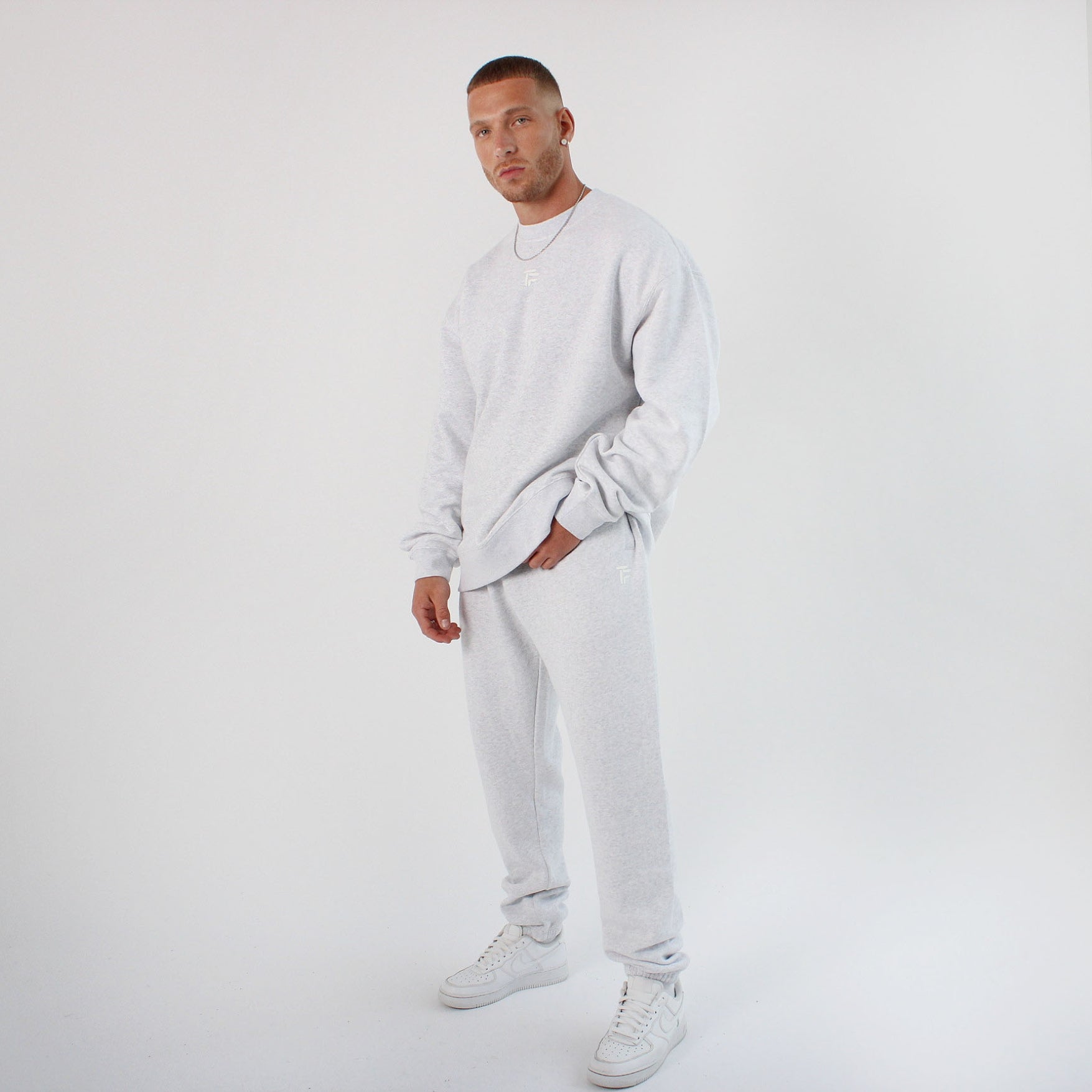 304 Mens TOF Essentials Joggers White Heather
