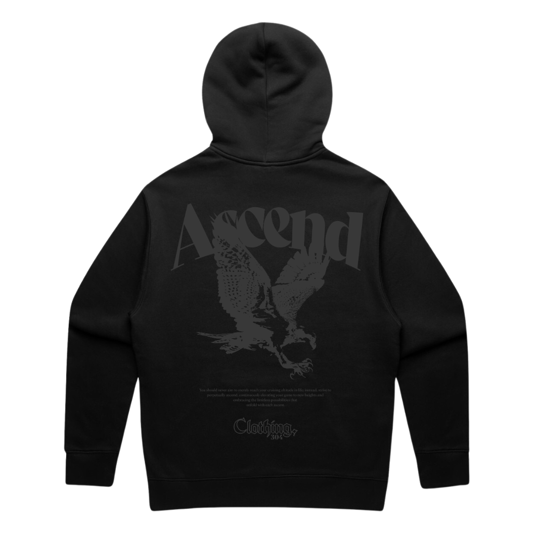 304 Mens Ascend Black On Black Hoodie