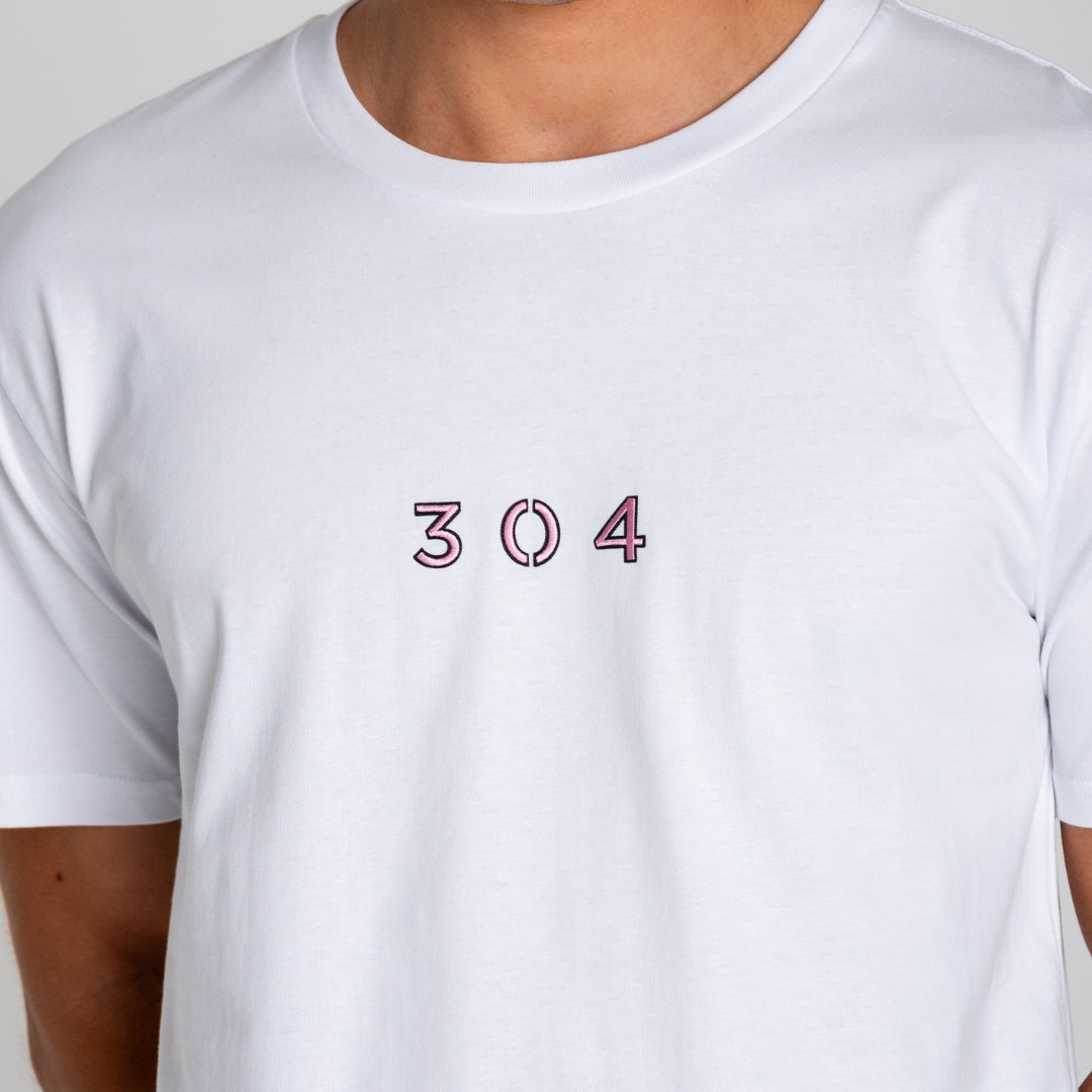 304 Mens Pink Enzo T-Shirt White