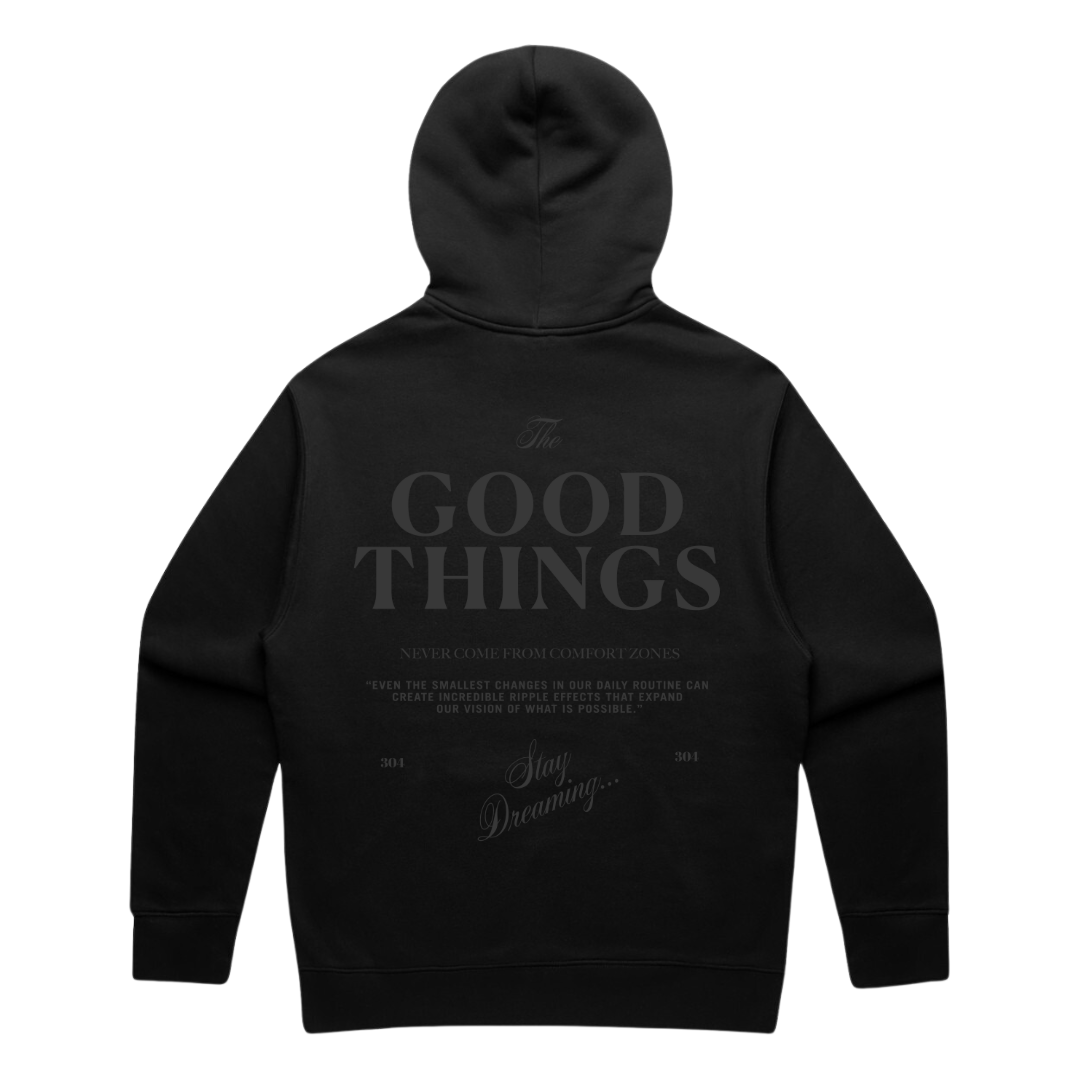 304 Mens Good Things Black On Black Hoodie