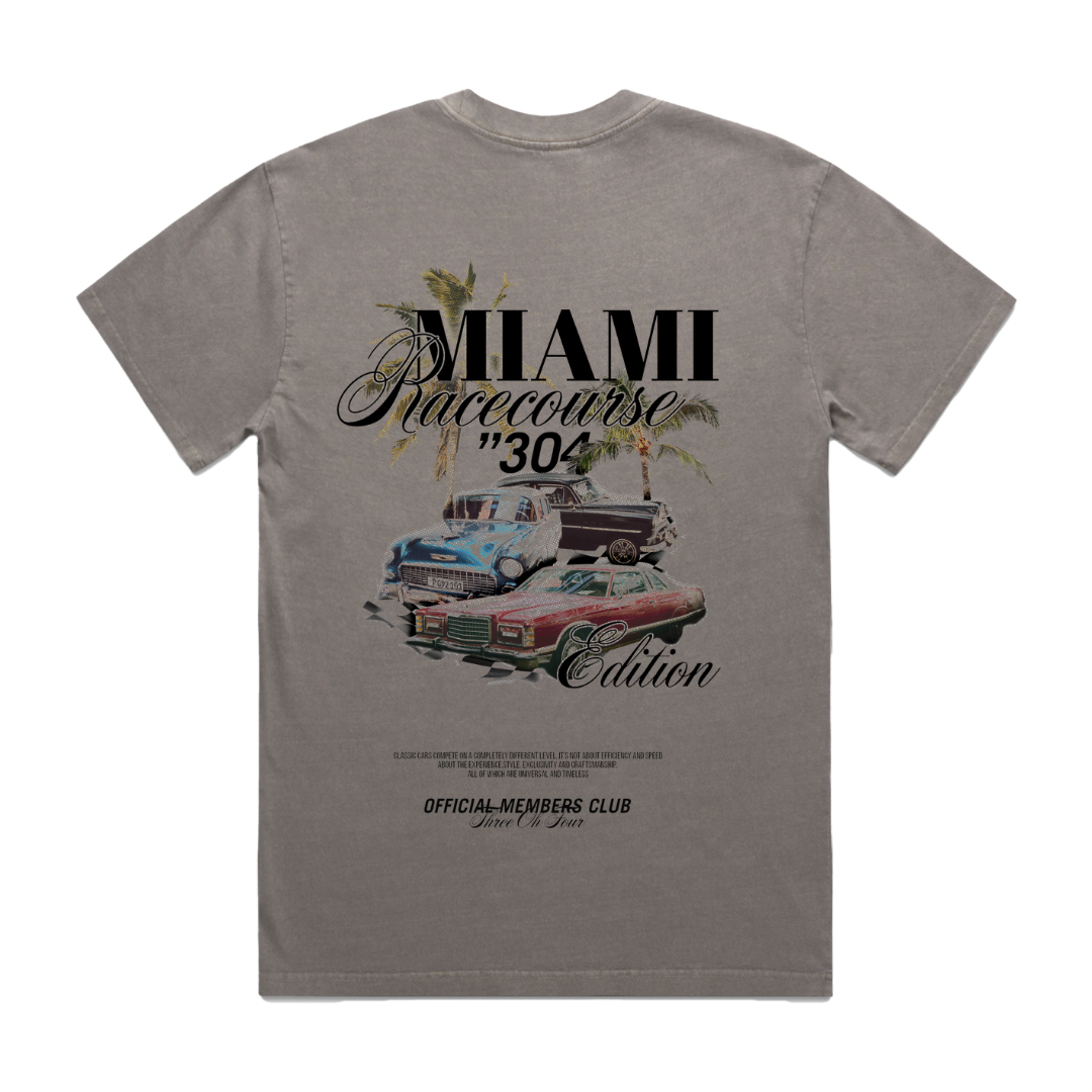 304 Mens Miami T-Shirt Faded Grey