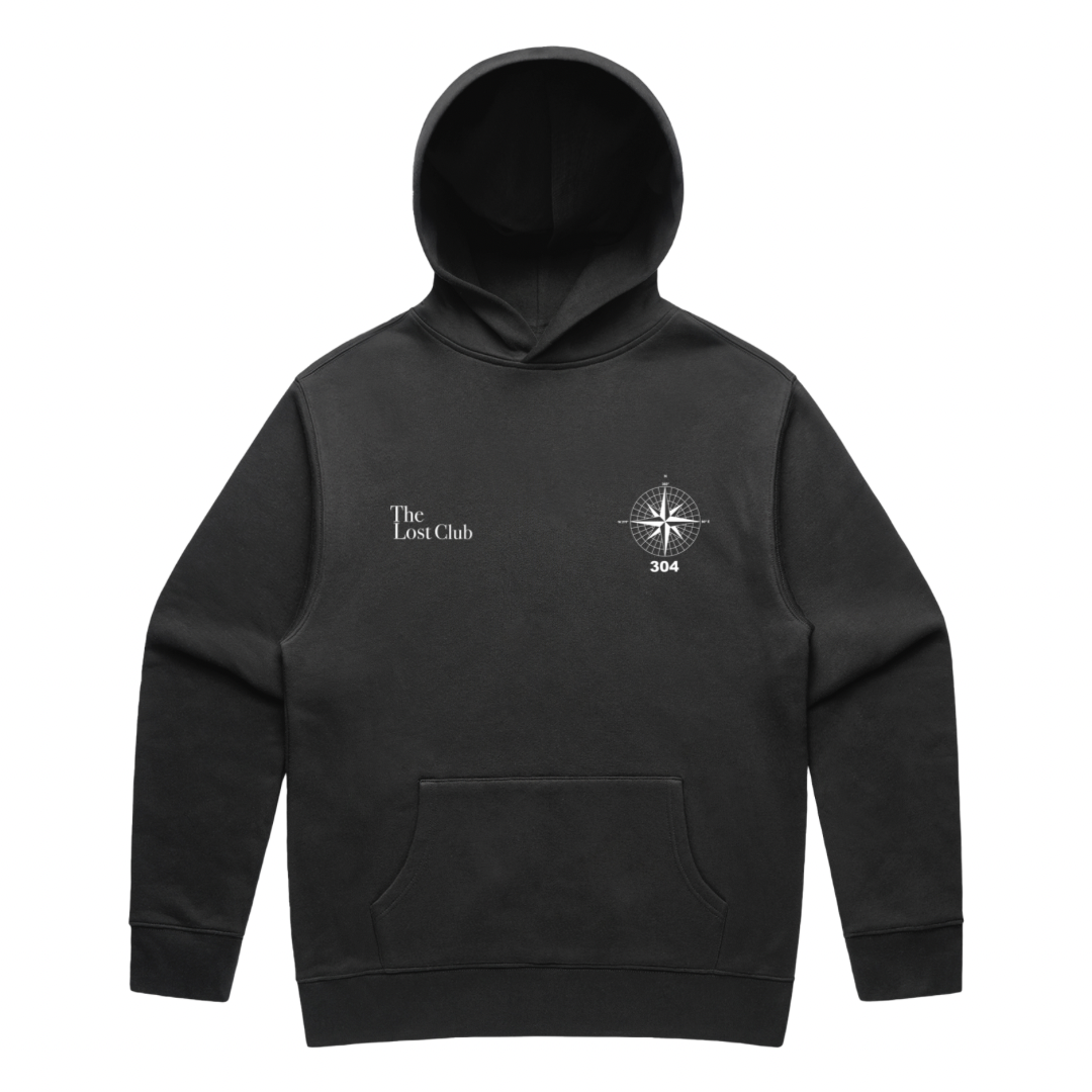 304 Mens The Lost Club Hoodie Faded Black