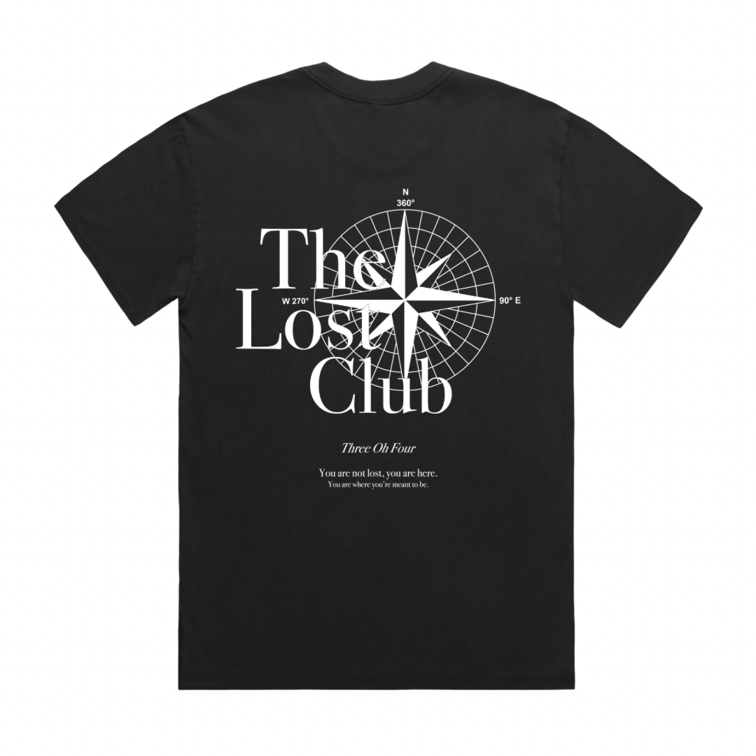 304 Mens The Lost Club T-Shirt Faded Black