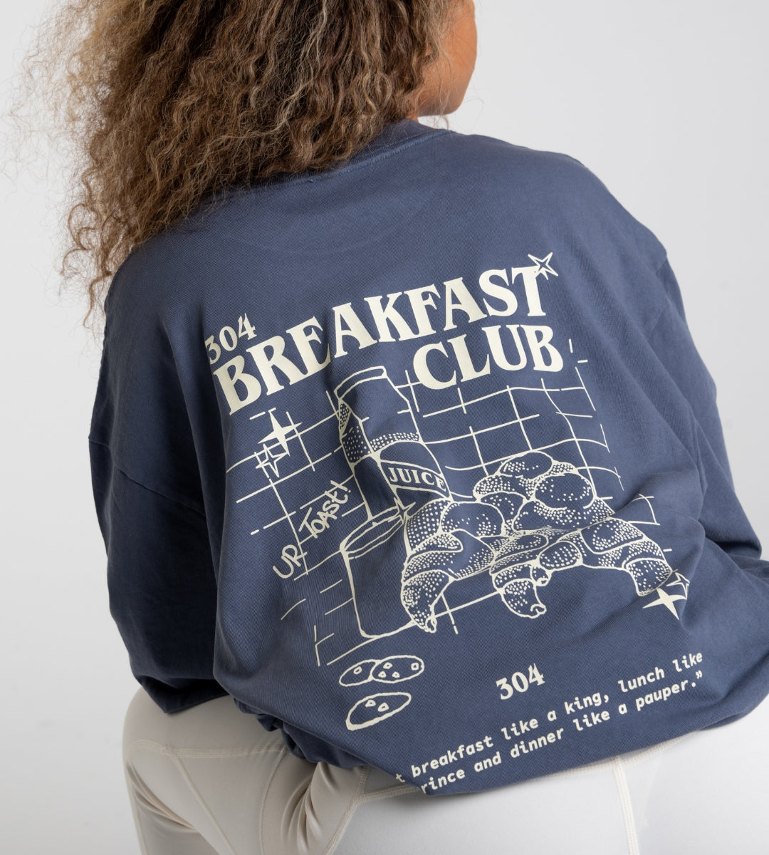 304 Womens Breakfast Club T-shirt Faded Indigo