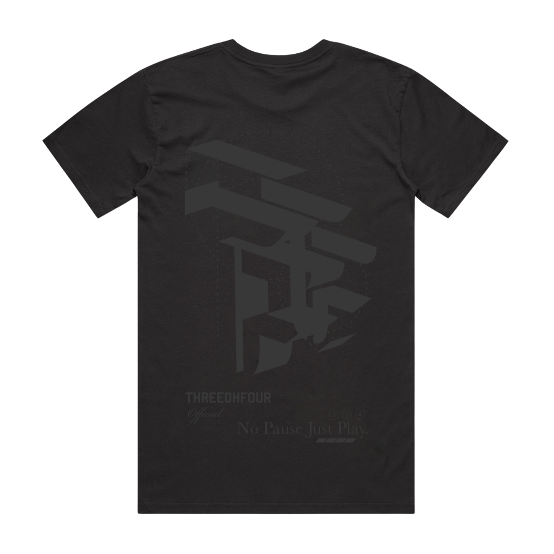 304 Womens TOF 3D Black On Black T-Shirt