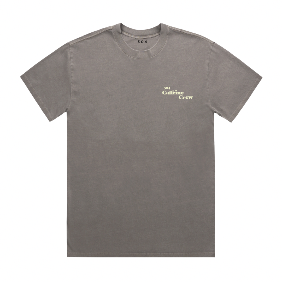 304 Mens Caffeine Crew T-Shirt Faded Grey