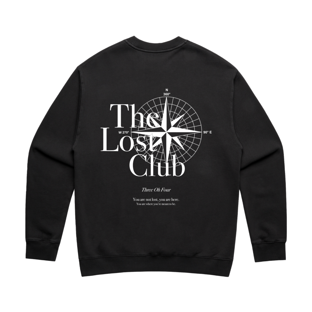 304 Mens The Lost Club Sweater Faded Black