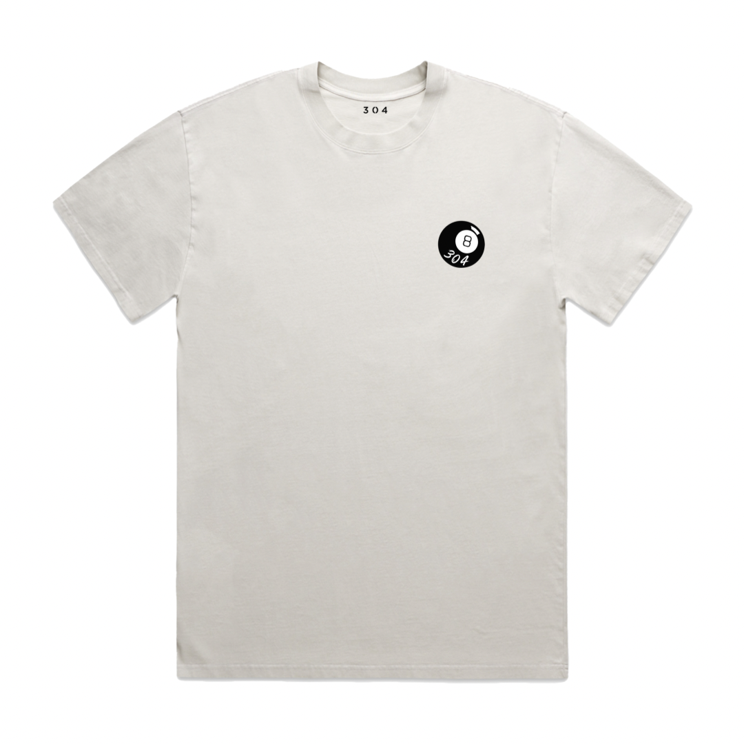 304 Mens 8 Ball T-Shirt Faded Bone