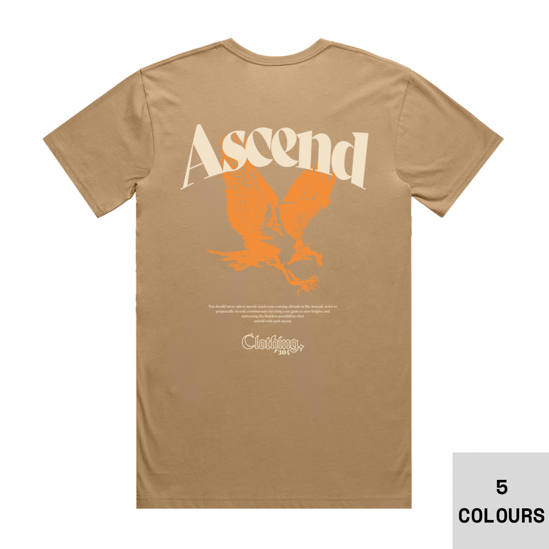 304 Mens Ascend Regular T-Shirt Cream / Light