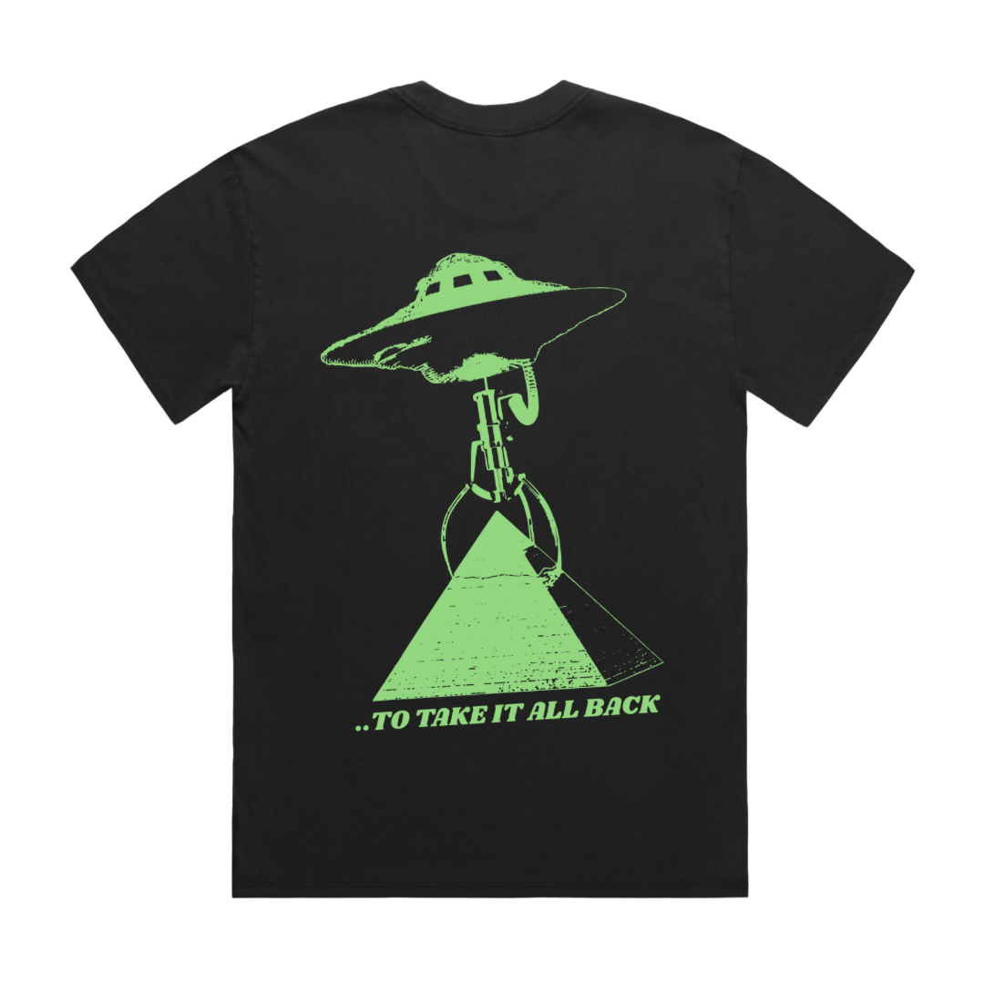 304 Mens UFO T-Shirt Faded Black