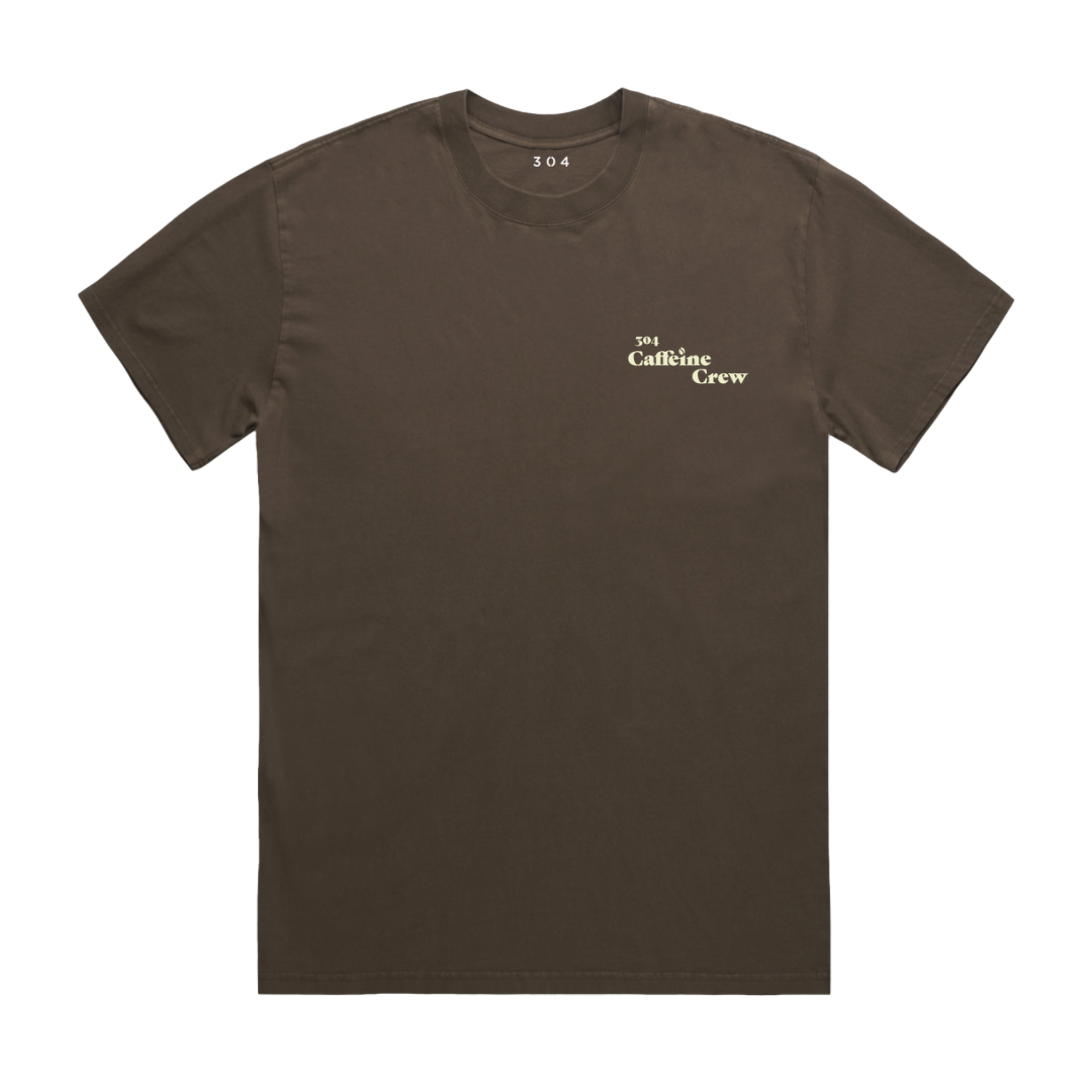 304 Mens Caffeine Crew T-Shirt Faded Brown