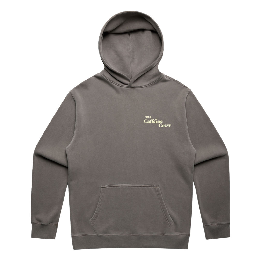 304 Mens Caffeine Crew Hoodie Faded Grey