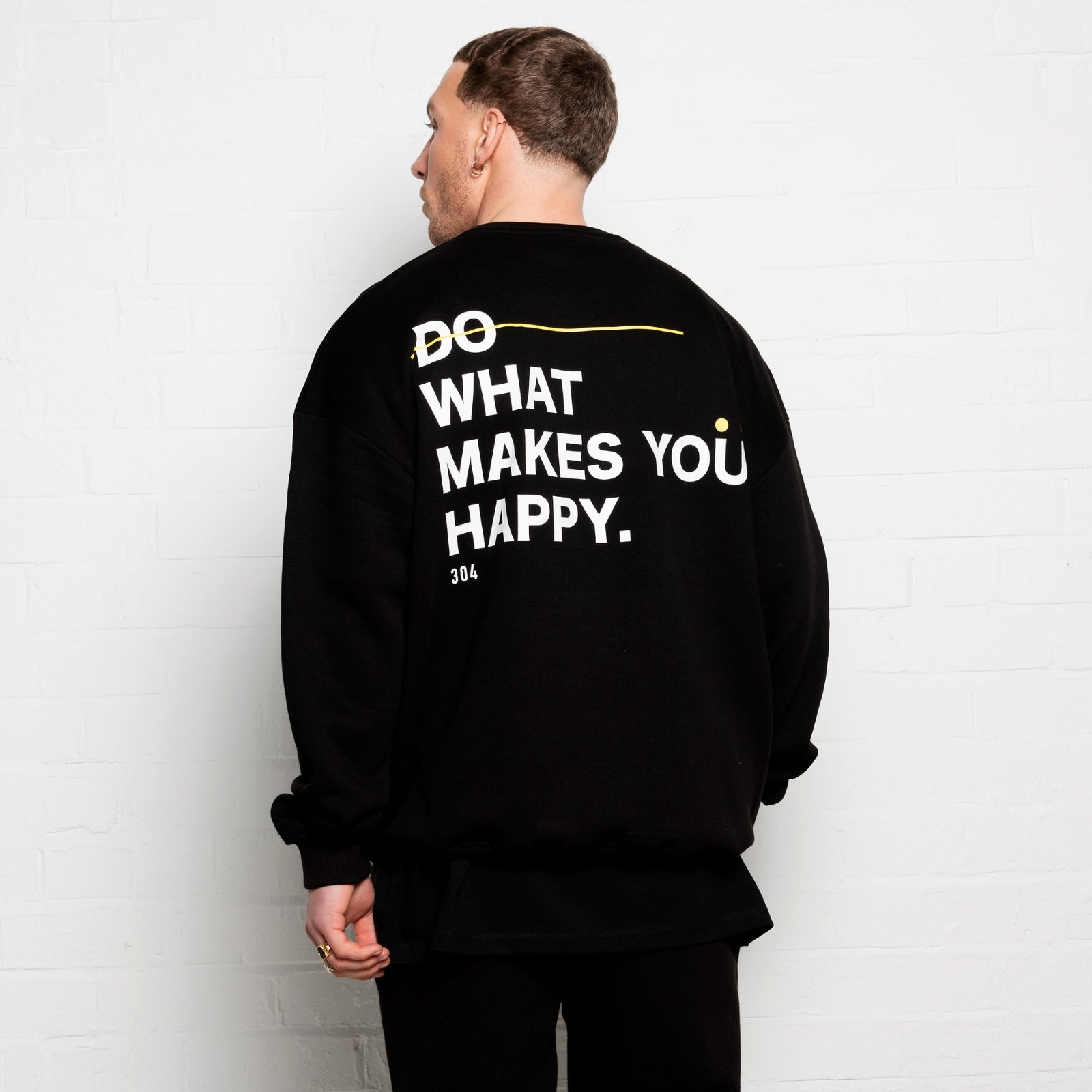 304 Mens Do What Makes You Happy Sweater Black