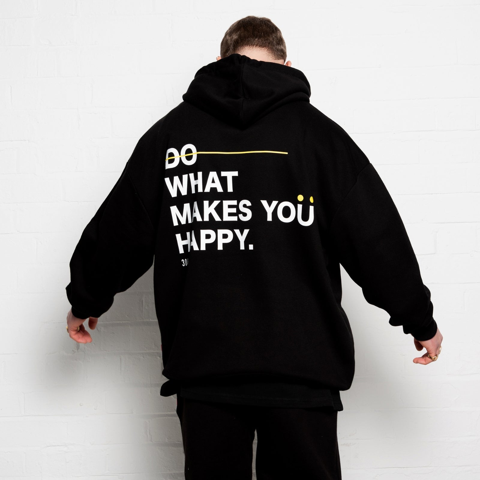 304 Mens Do What Makes You Happy Hoodie Black