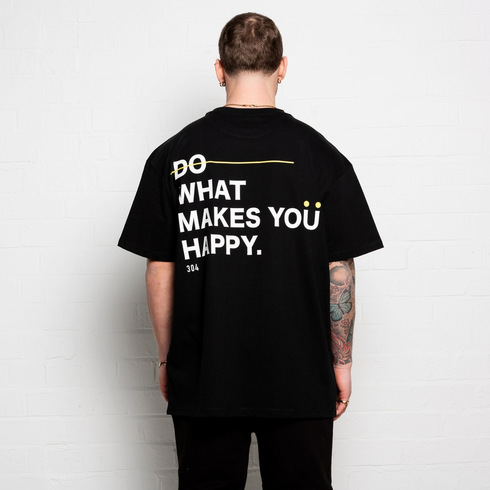 304 Mens Do What Makes You Happy T-shirt Black