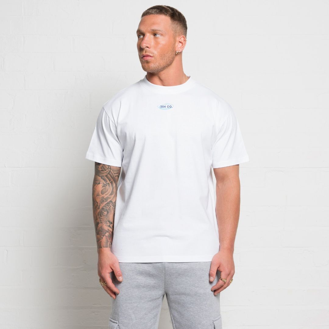 304 Clothing | Blue Face Palm T-shirt | White