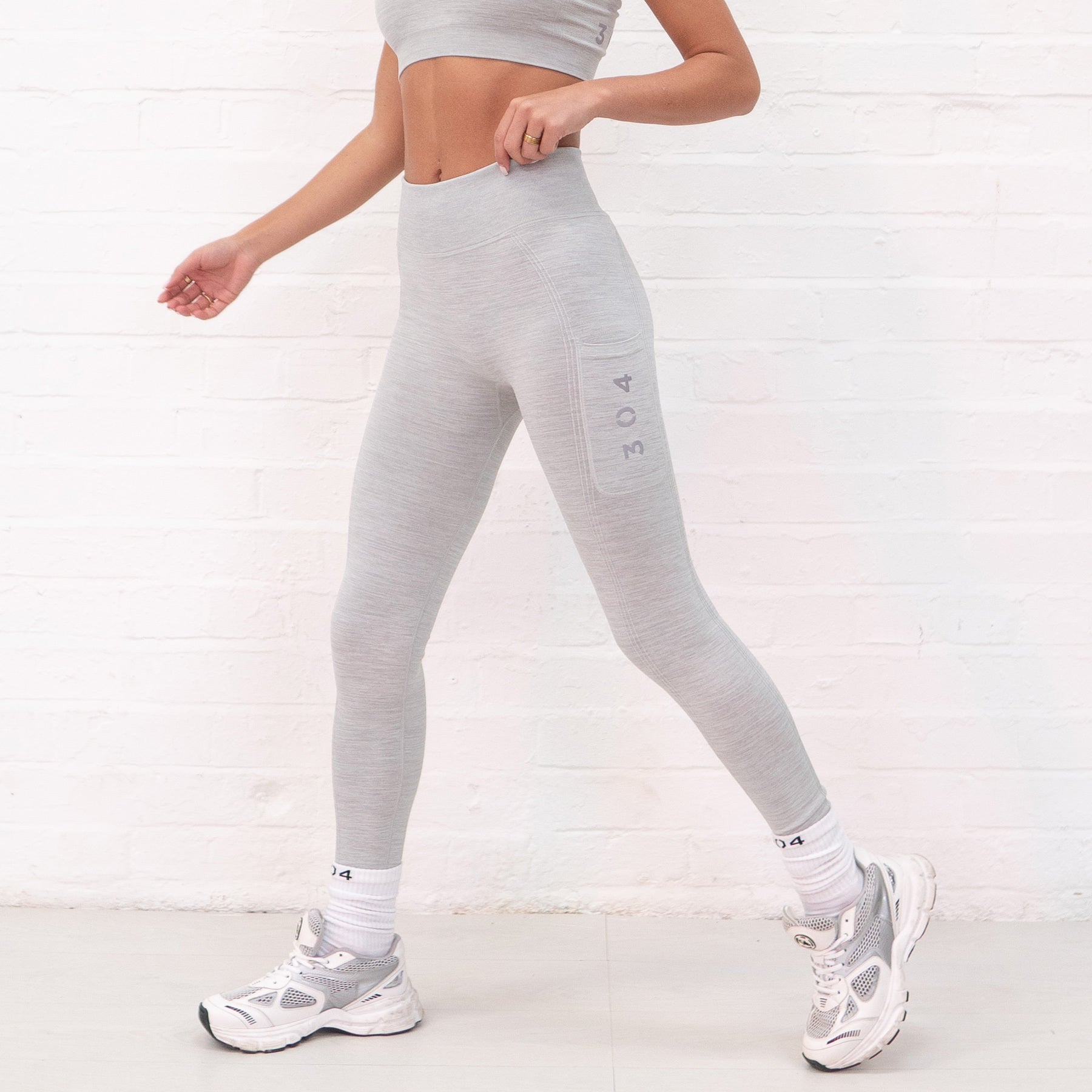 304 Recycled Seamless Active Leggings Cool Grey